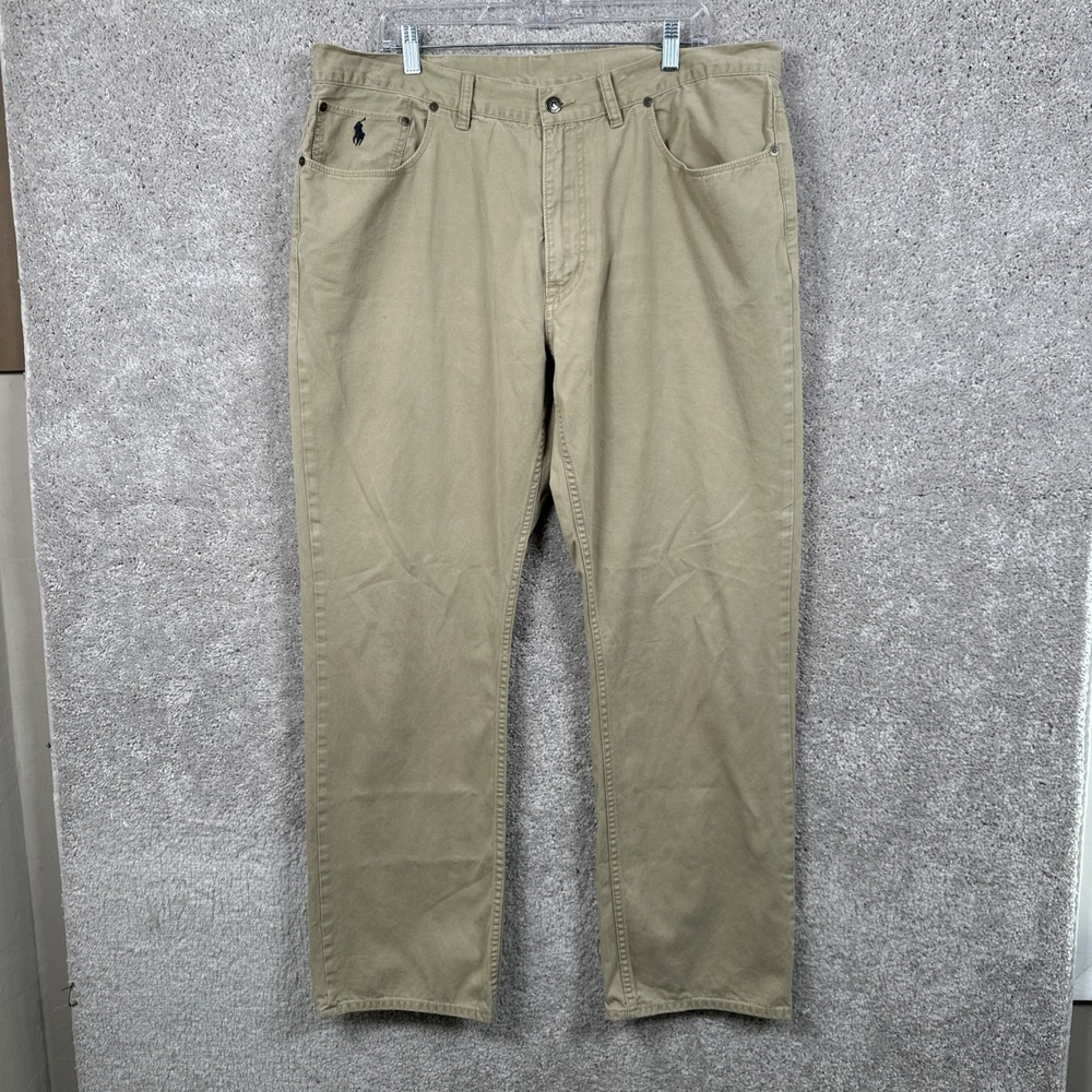 Polo Ralph Lauren Straight Fit Chino Pants Mens 40x32 Khaki Stretch Cotton
